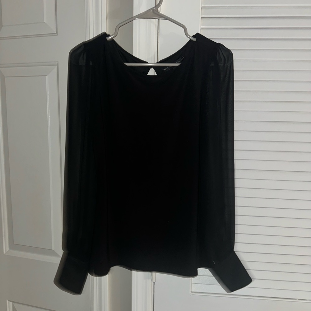 White House Black Market Black Women's Long Sleeve Top